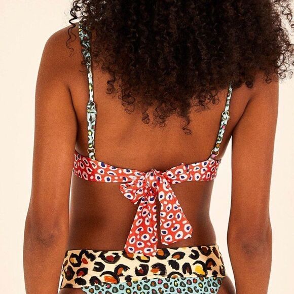 Farm Rio LEOPARD PATCH BRA Top in Multi Medium - Picture 2 of 9